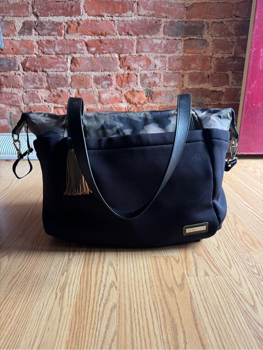 Skip Hop Black and Camo Tote Bag/Diaper Bag